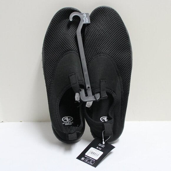 NWT Men's 9-10 Easy On/Off Lightweight Black Aqua Slip On Water Shoes - Picture 1 of 10